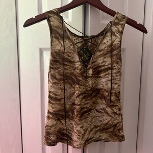 Brown Tie-Up Vintage Top